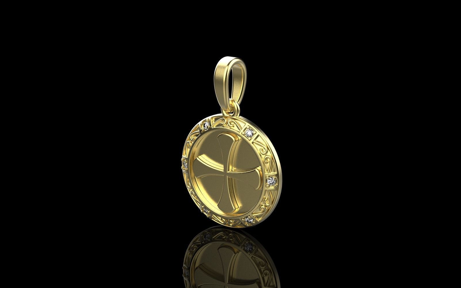 Cross pendant model 351 3D print model_21