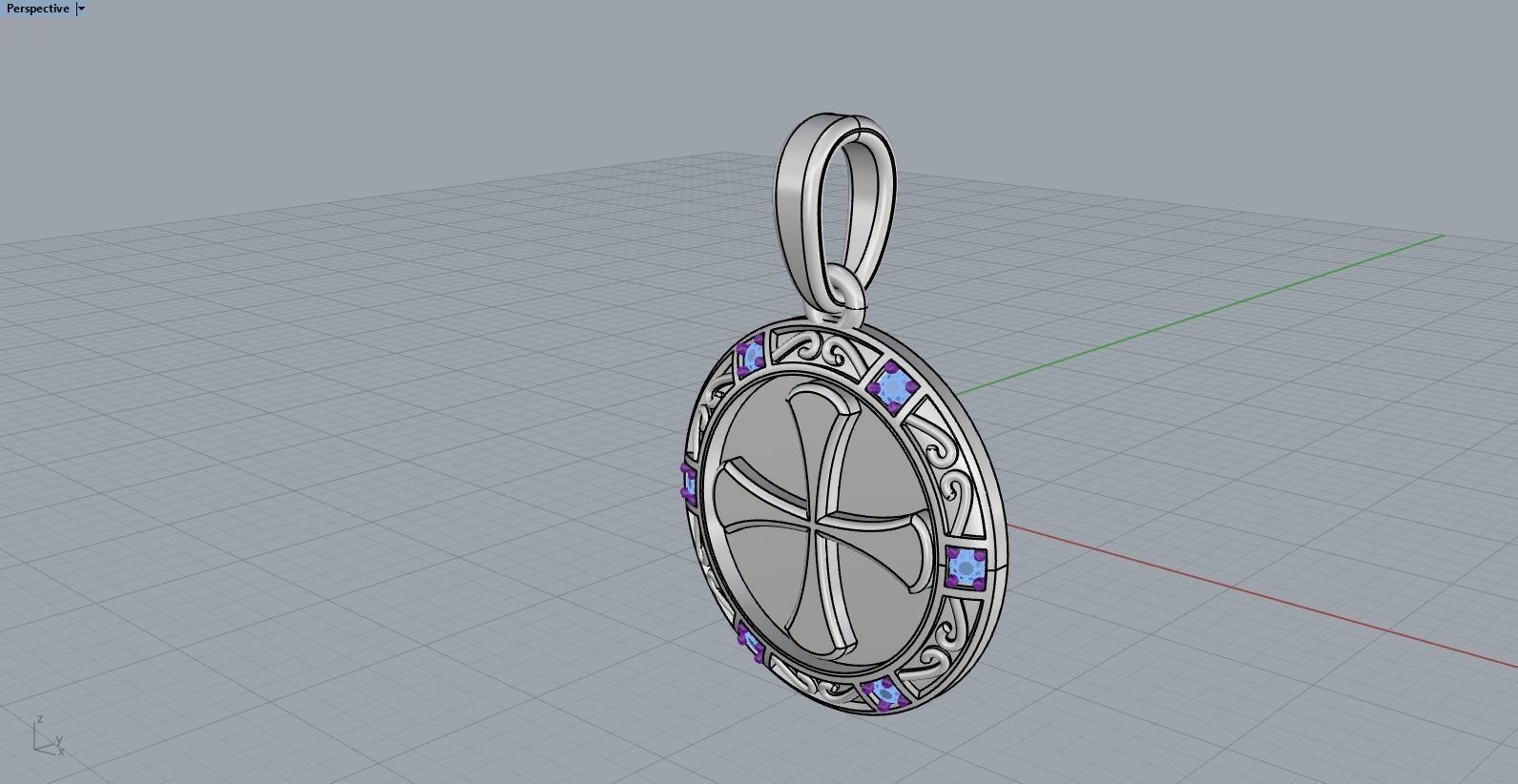 Cross pendant model 351 3D print model_7