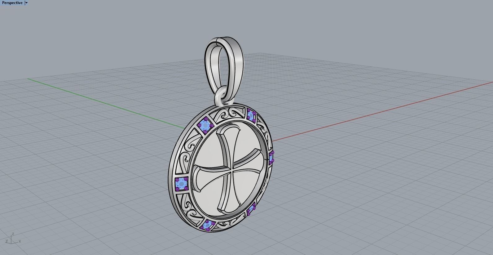 Cross pendant model 351 3D print model_9