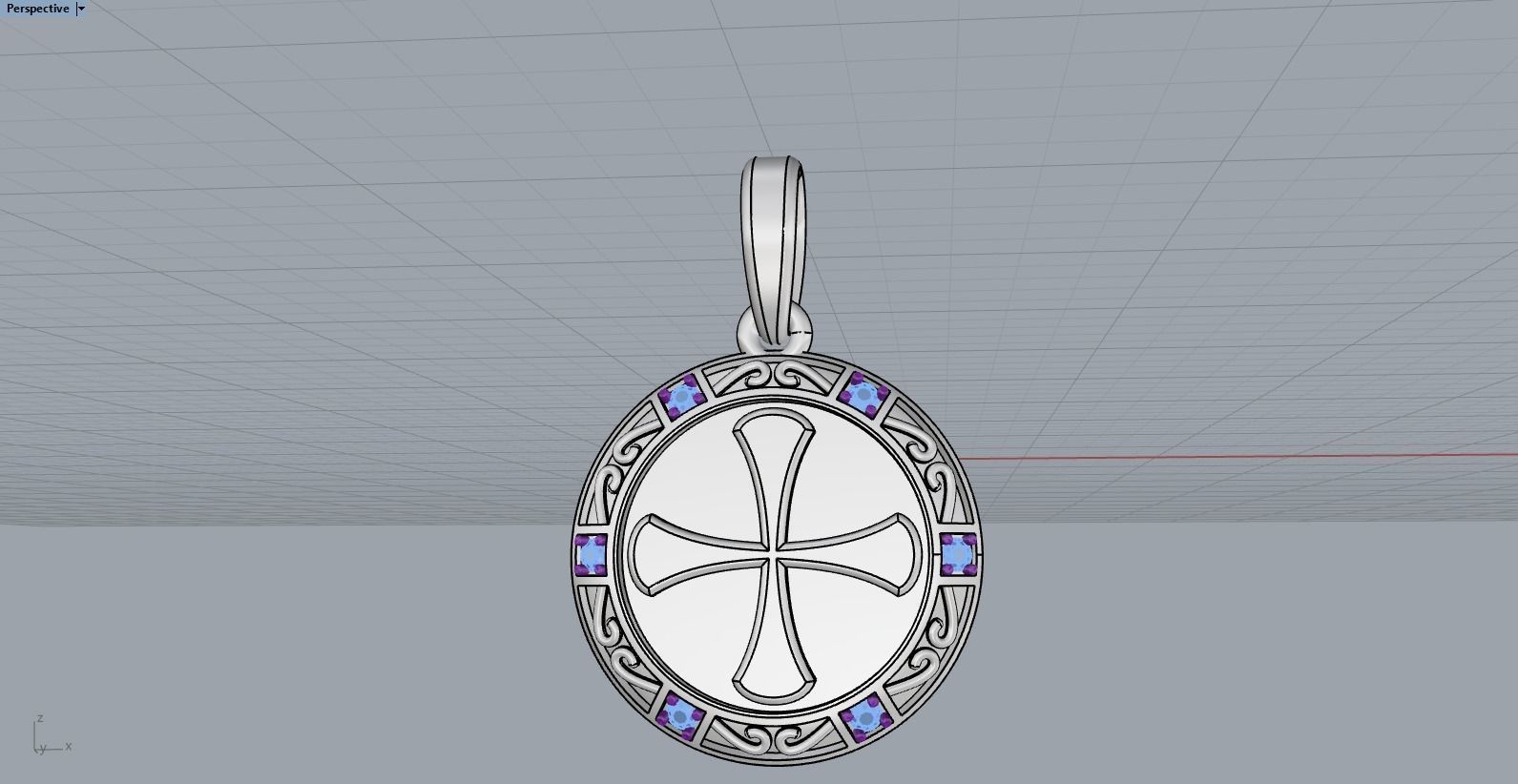 Cross pendant model 351 3D print model_8