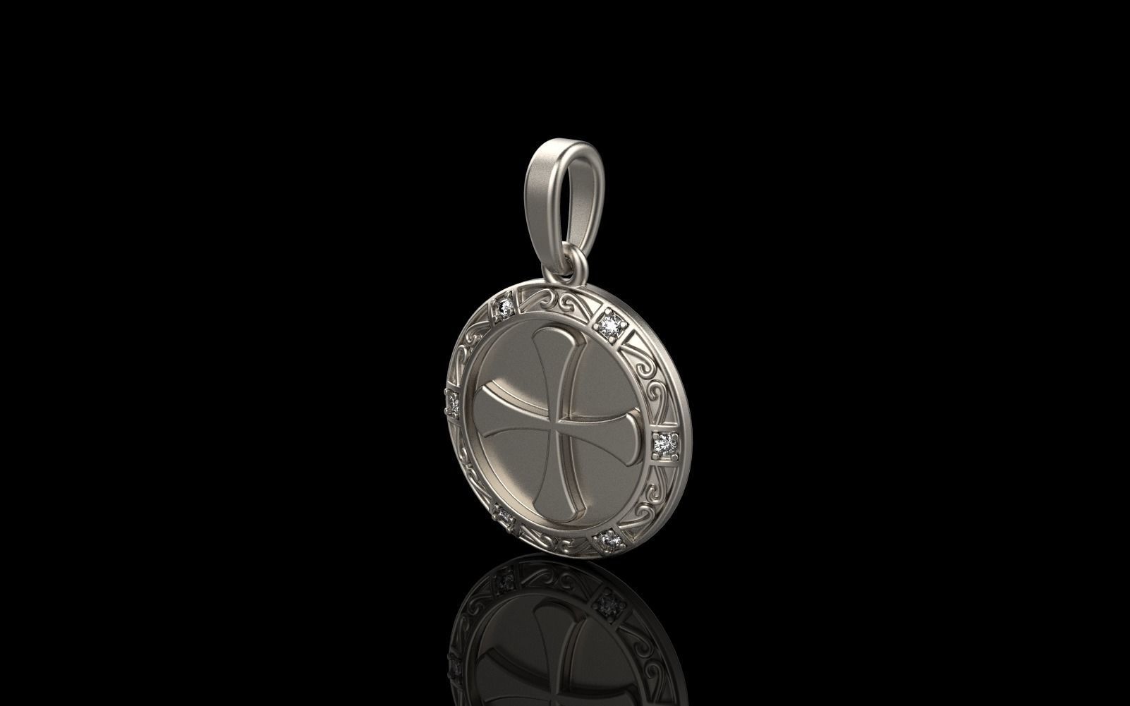 Cross pendant model 351 3D print model_20