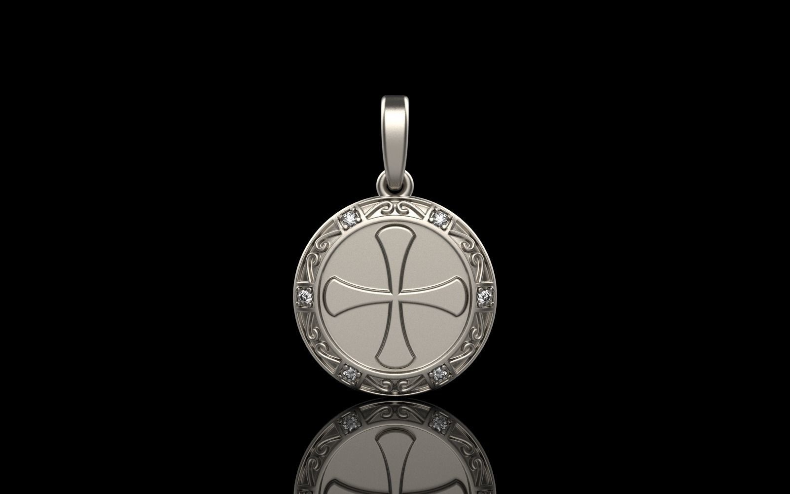 Cross pendant model 351 3D print model_1