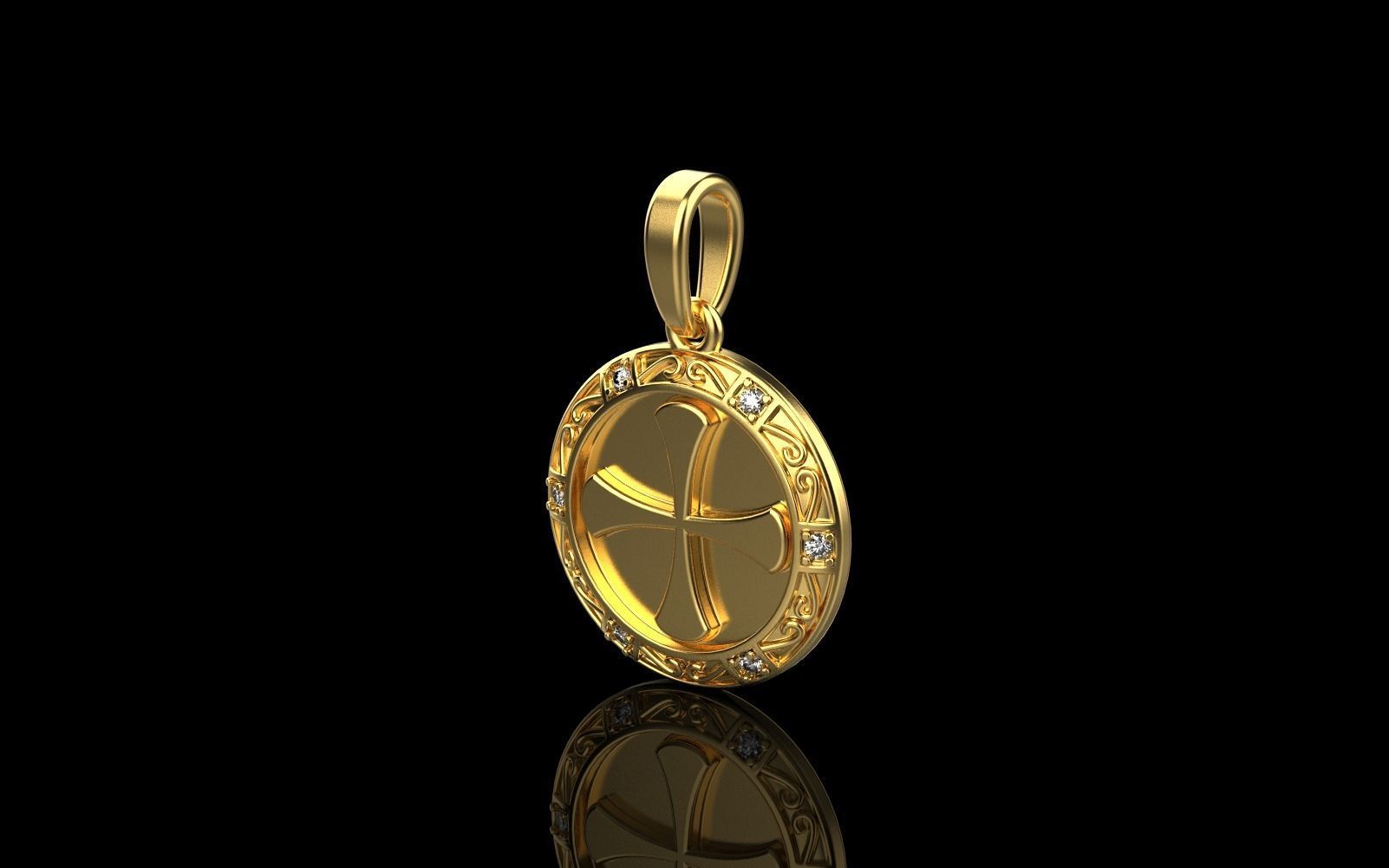 Cross pendant model 351 3D print model_22