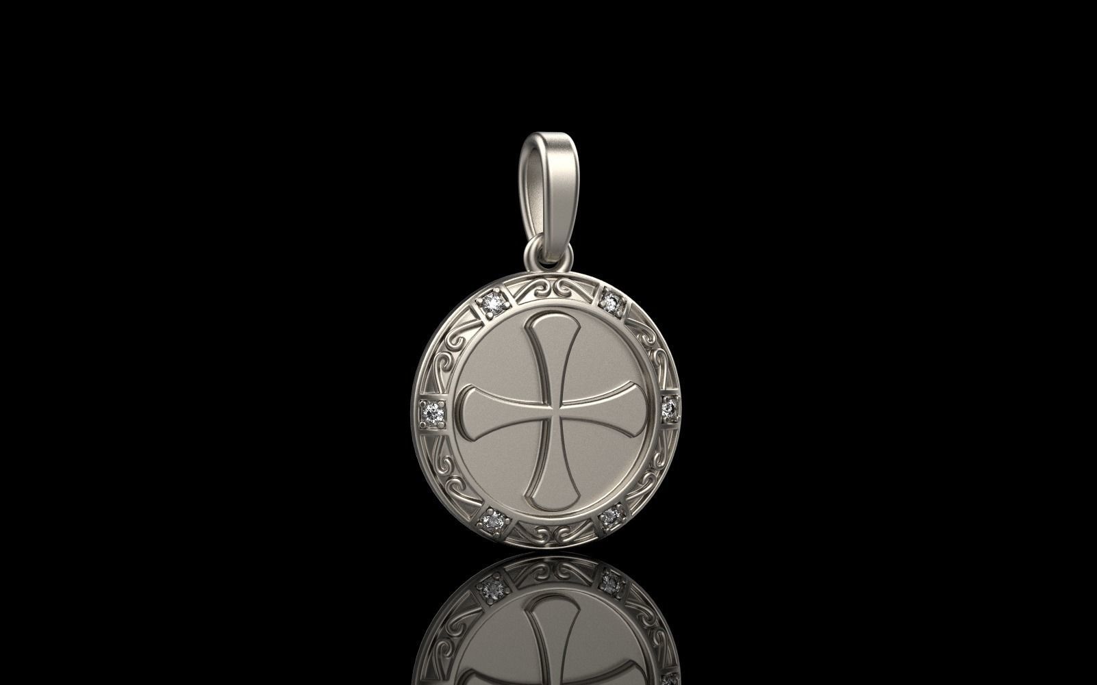 Cross pendant model 351 3D print model_26