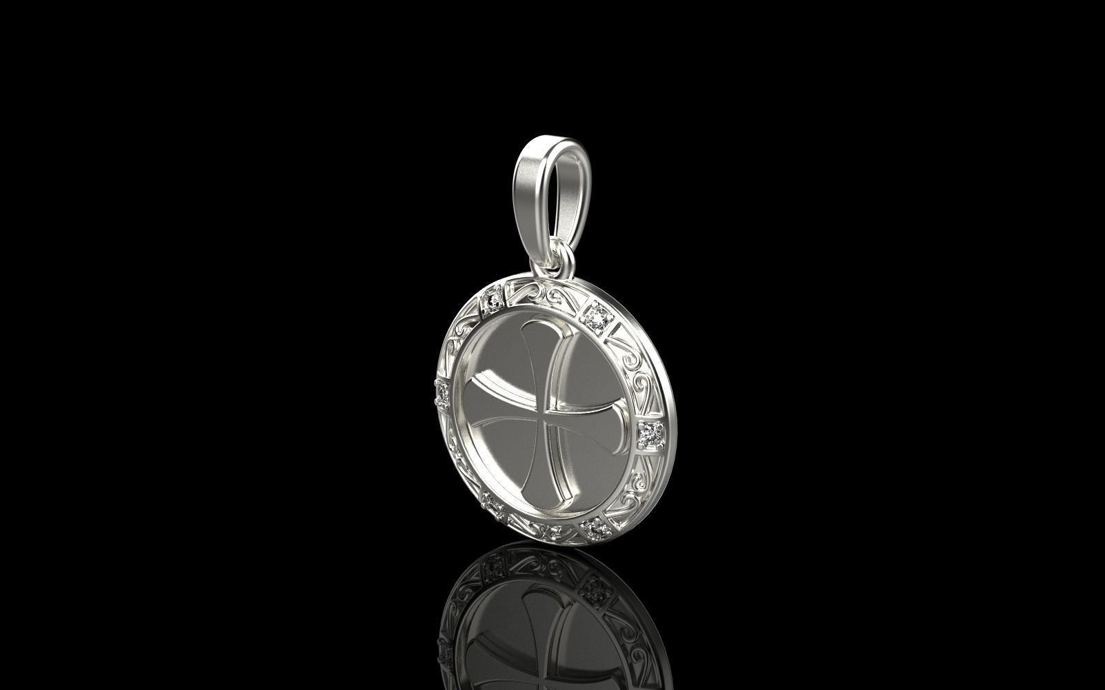 Cross pendant model 351 3D print model_18