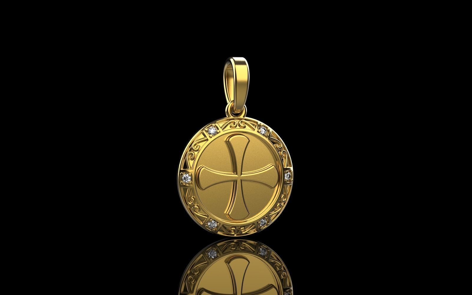 Cross pendant model 351 3D print model_29