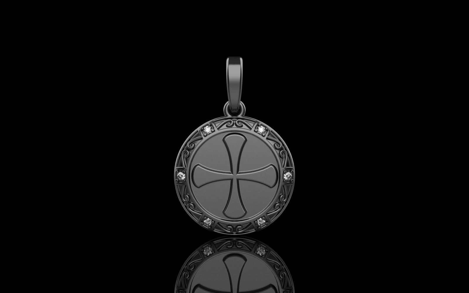 Cross pendant model 351 3D print model_14