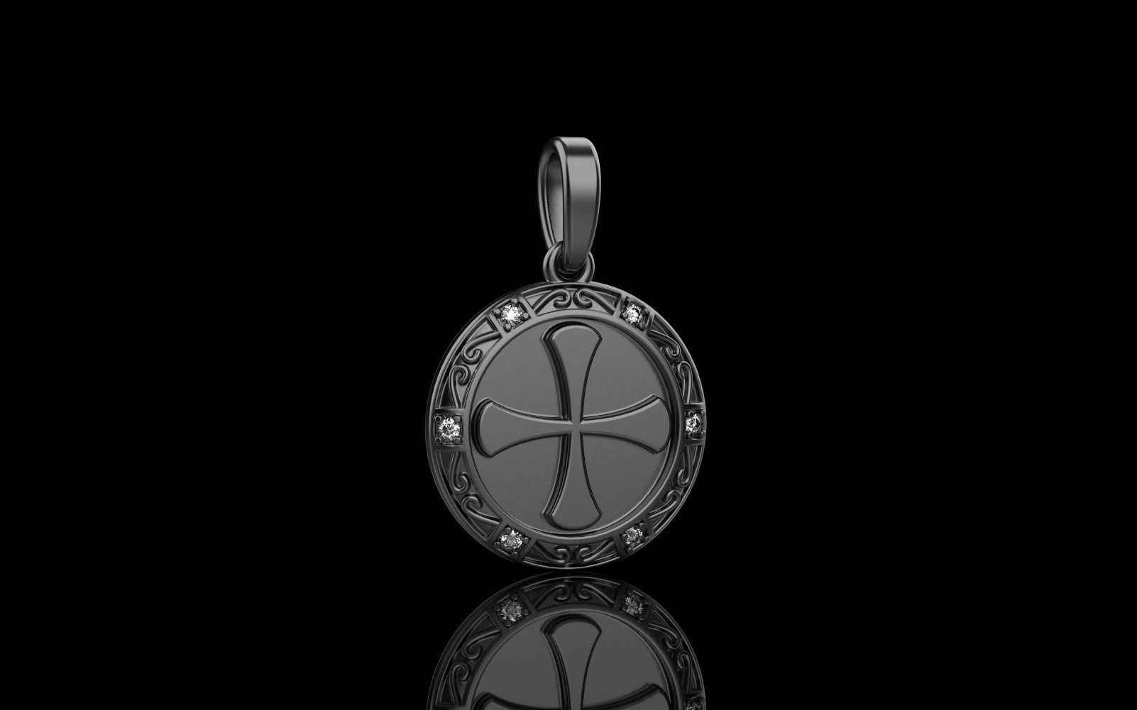 Cross pendant model 351 3D print model_27