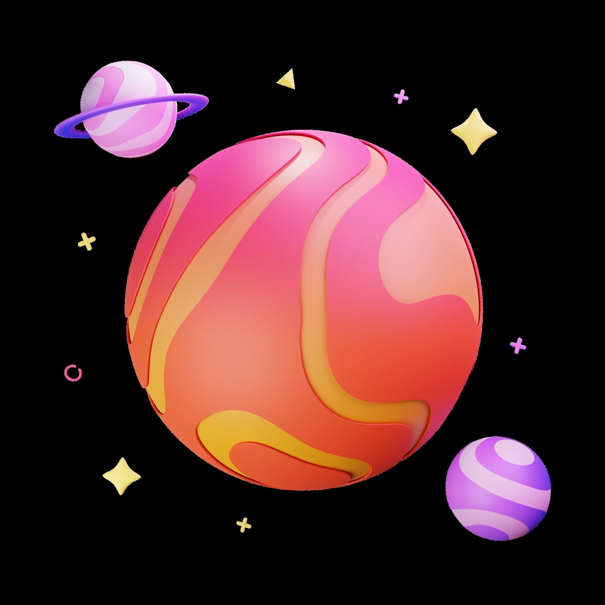 3D Space Icons 3D model_8