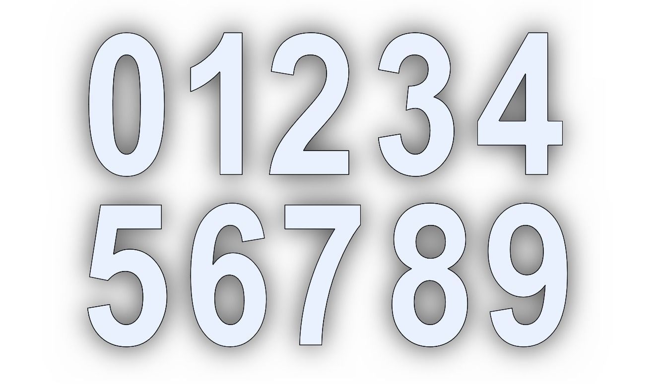 3D Printable Numbers - 0-9 - Arial Font - 20mm 3D print model_1