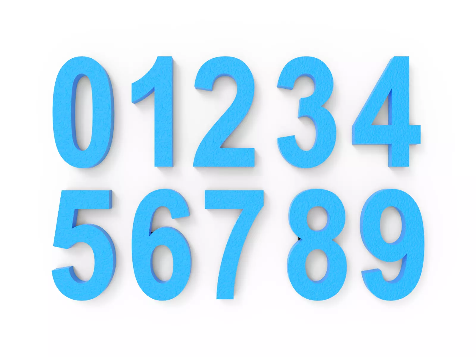 3D Printable Numbers - 0-9 - Arial Font - 20mm 3D print model_0