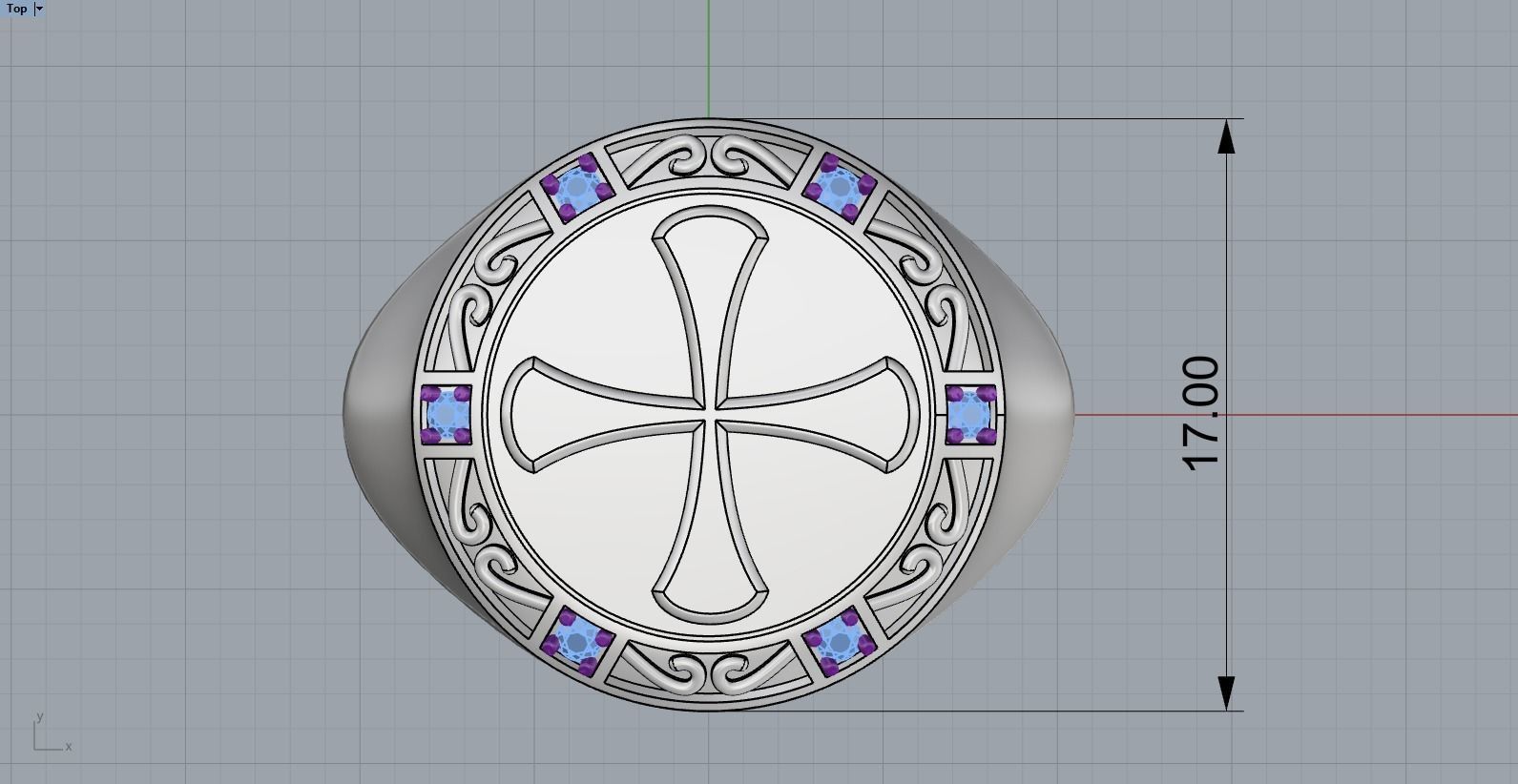 Cross ring model 353 3D print model_3