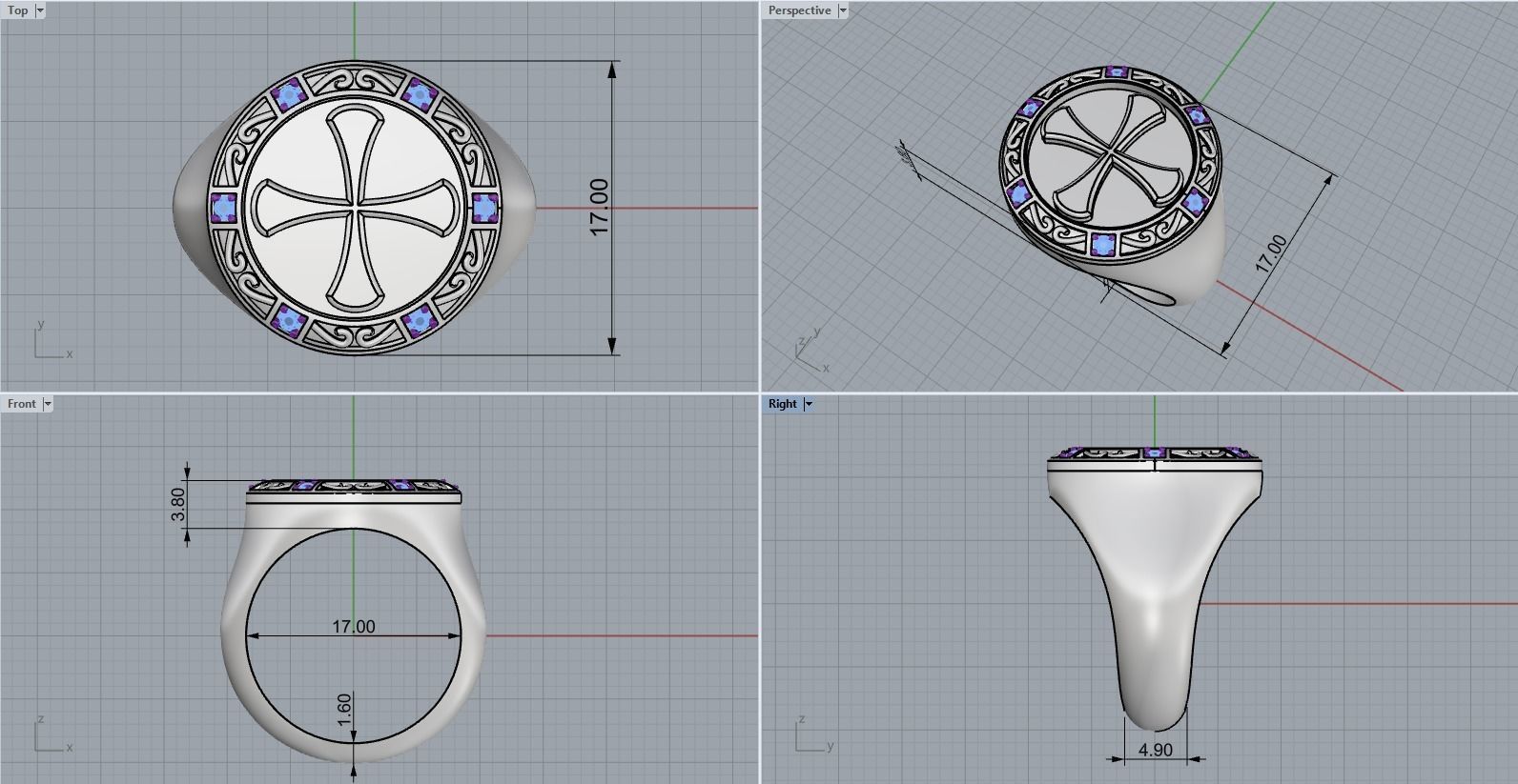 Cross ring model 353 3D print model_2