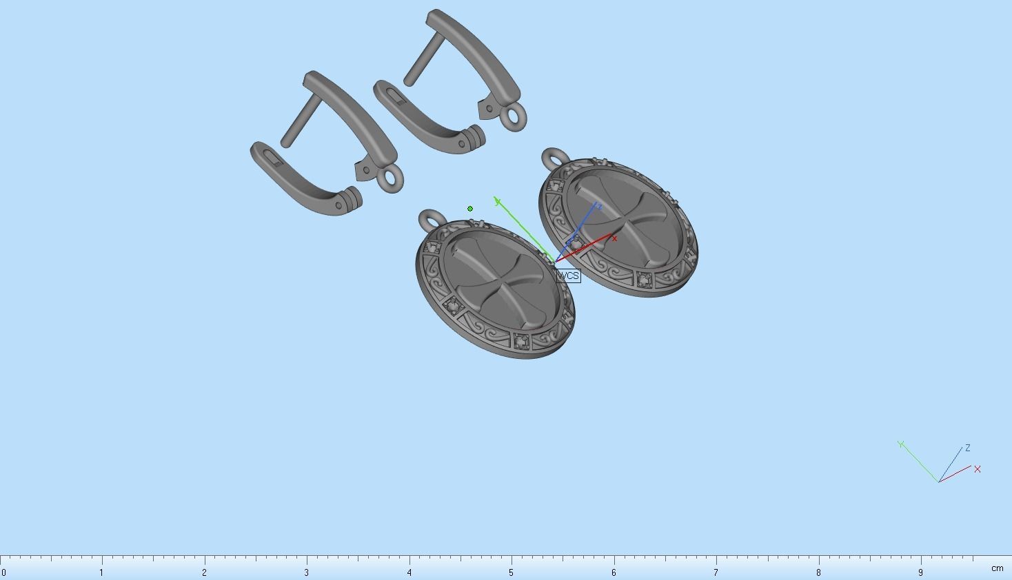 Cross earring model 352 3D print model_6