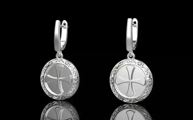 Cross earring model 352 3D print model
