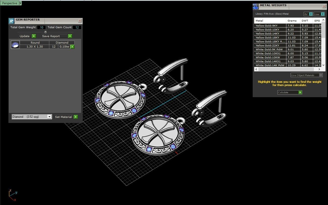 Cross earring model 352 3D print model_4