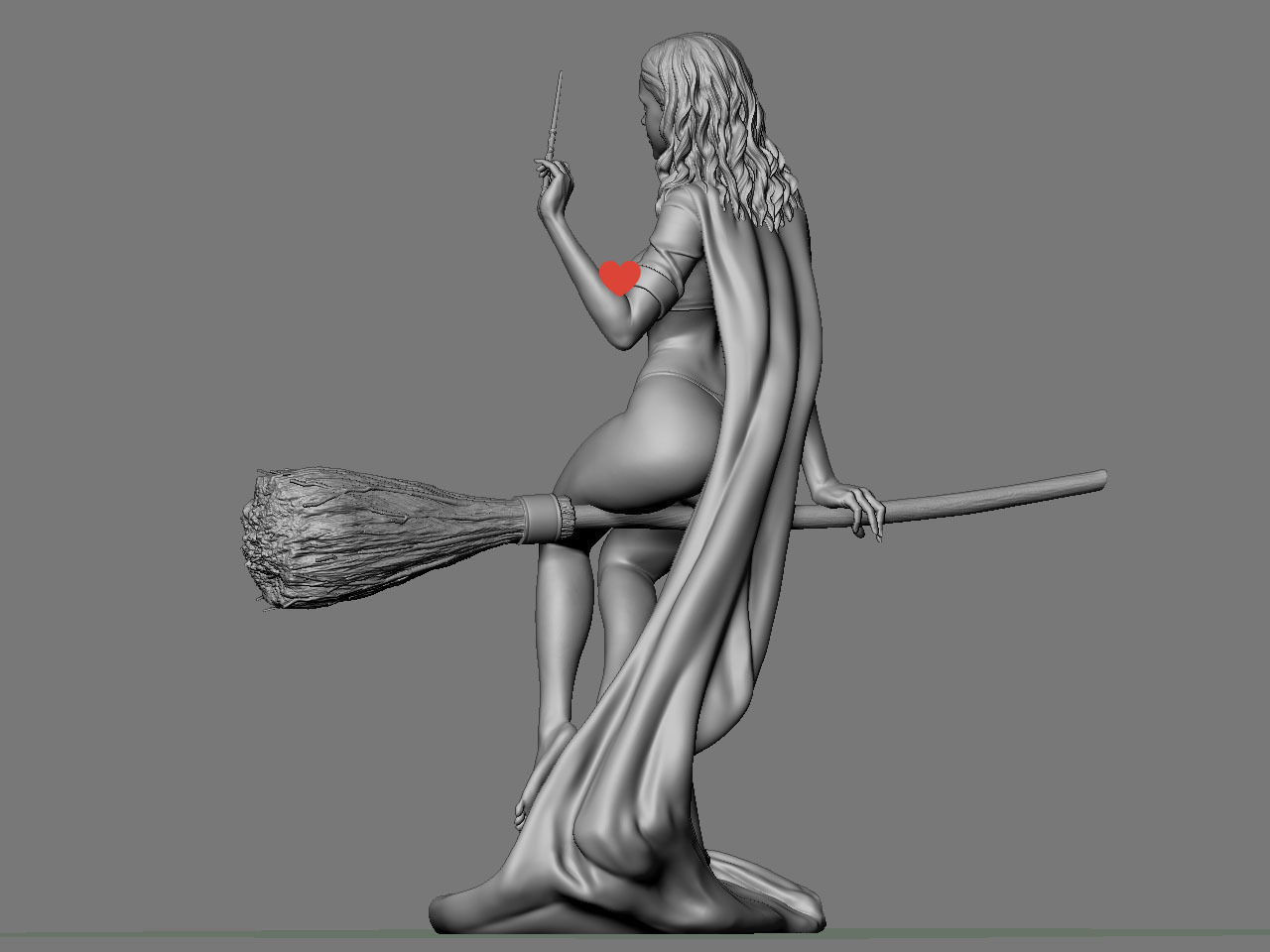 Hermione Adult on the Broomstick NSFW 3D print model_7