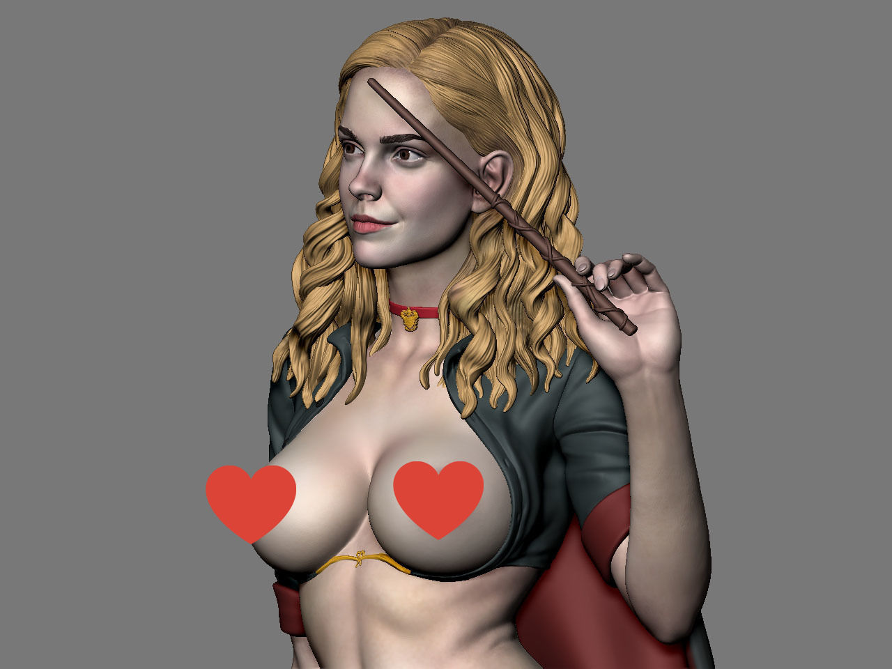 Hermione Adult on the Broomstick NSFW 3D print model_18