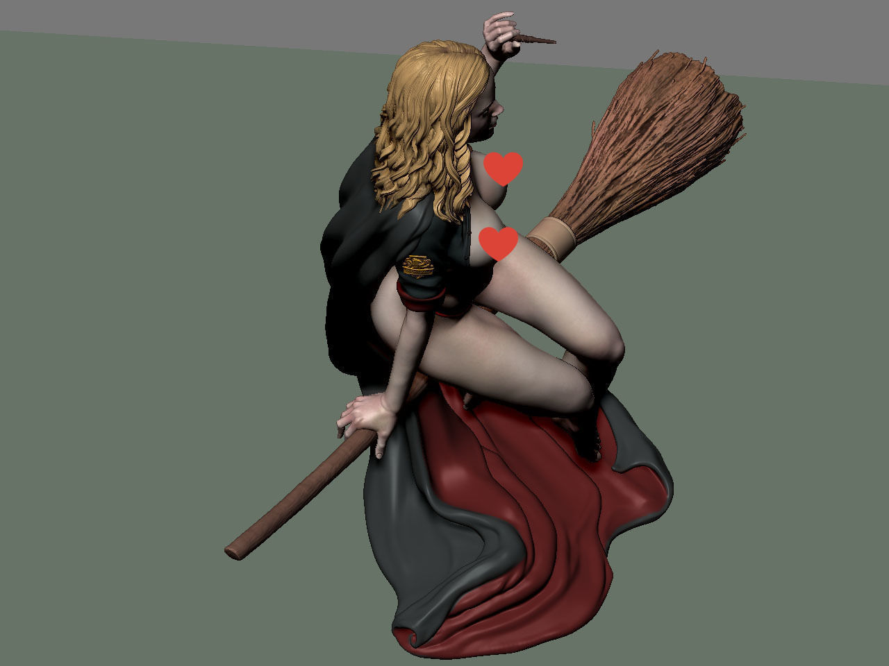 Hermione Adult on the Broomstick NSFW 3D print model_60
