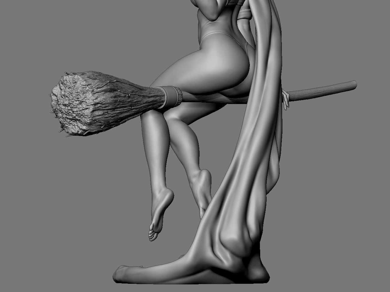 Hermione Adult on the Broomstick NSFW 3D print model_39