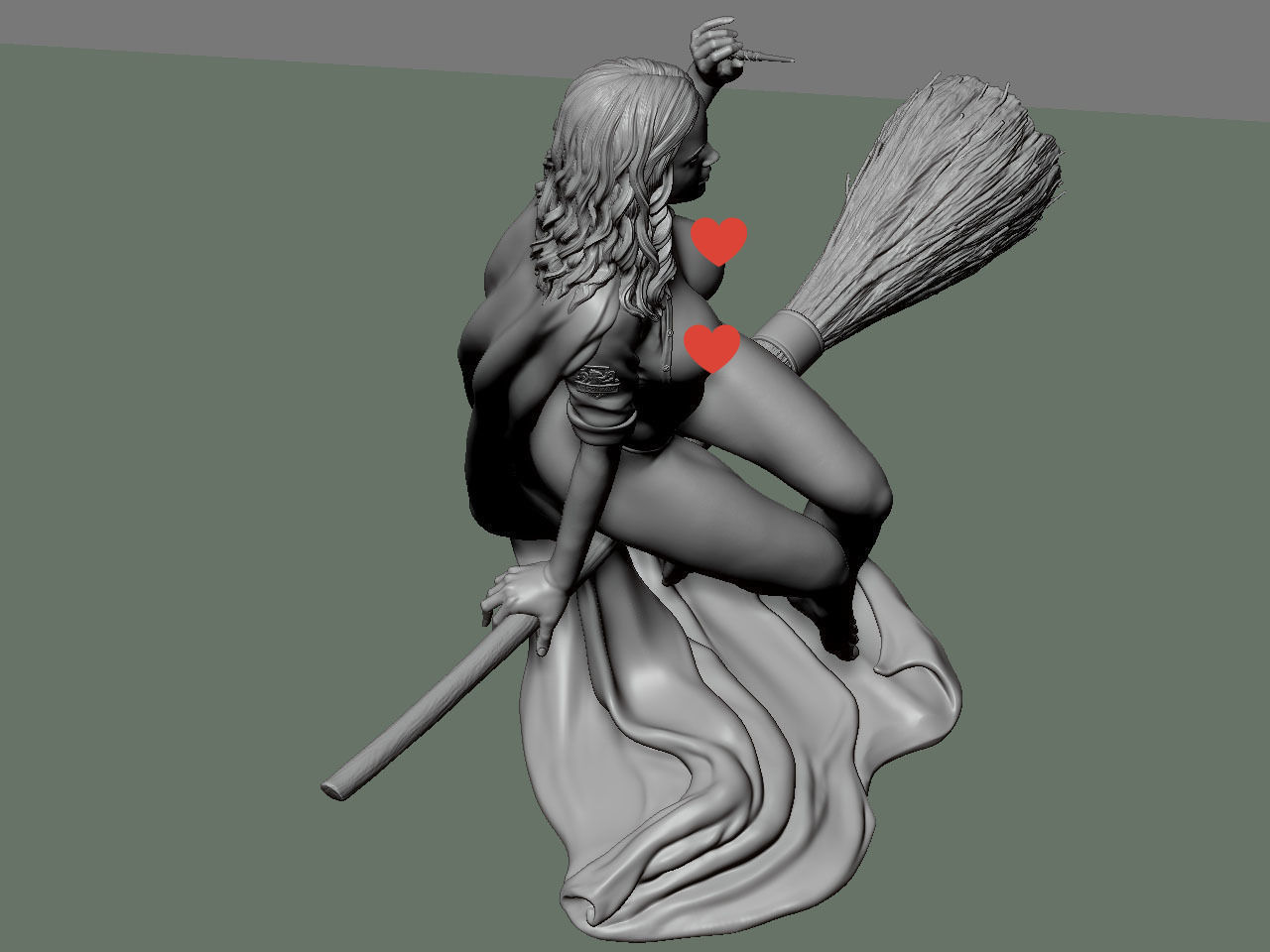 Hermione Adult on the Broomstick NSFW 3D print model_61