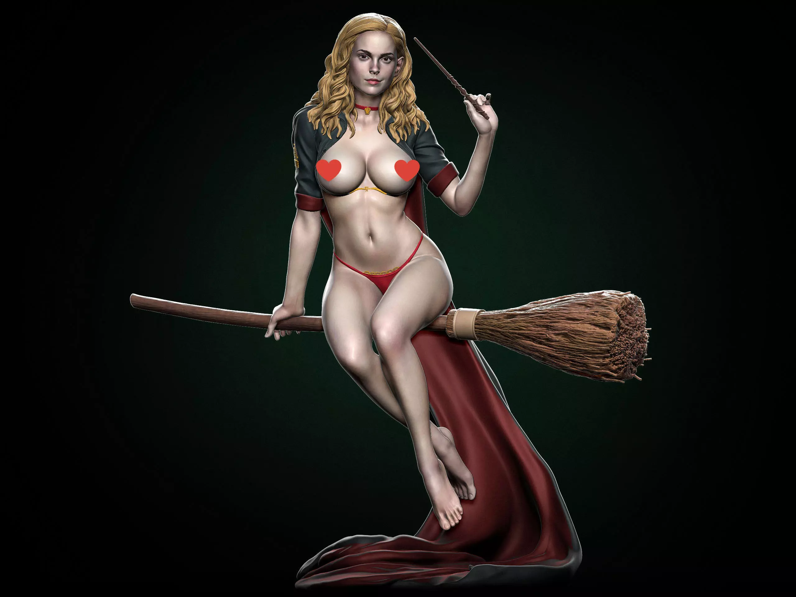 Hermione Adult on the Broomstick NSFW 3D print model_0