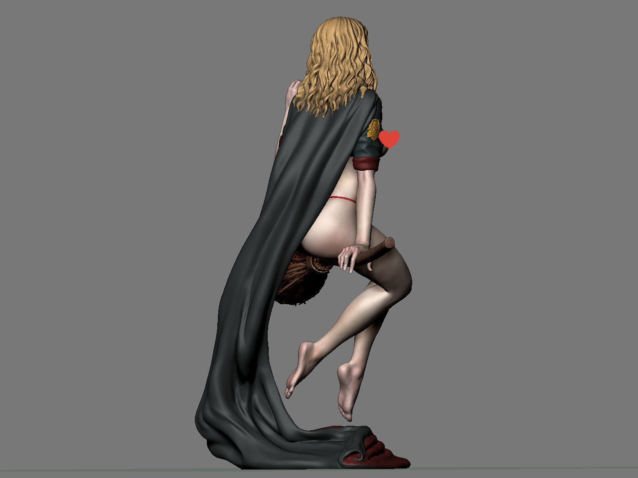 Hermione Adult on the Broomstick NSFW 3D print model_10