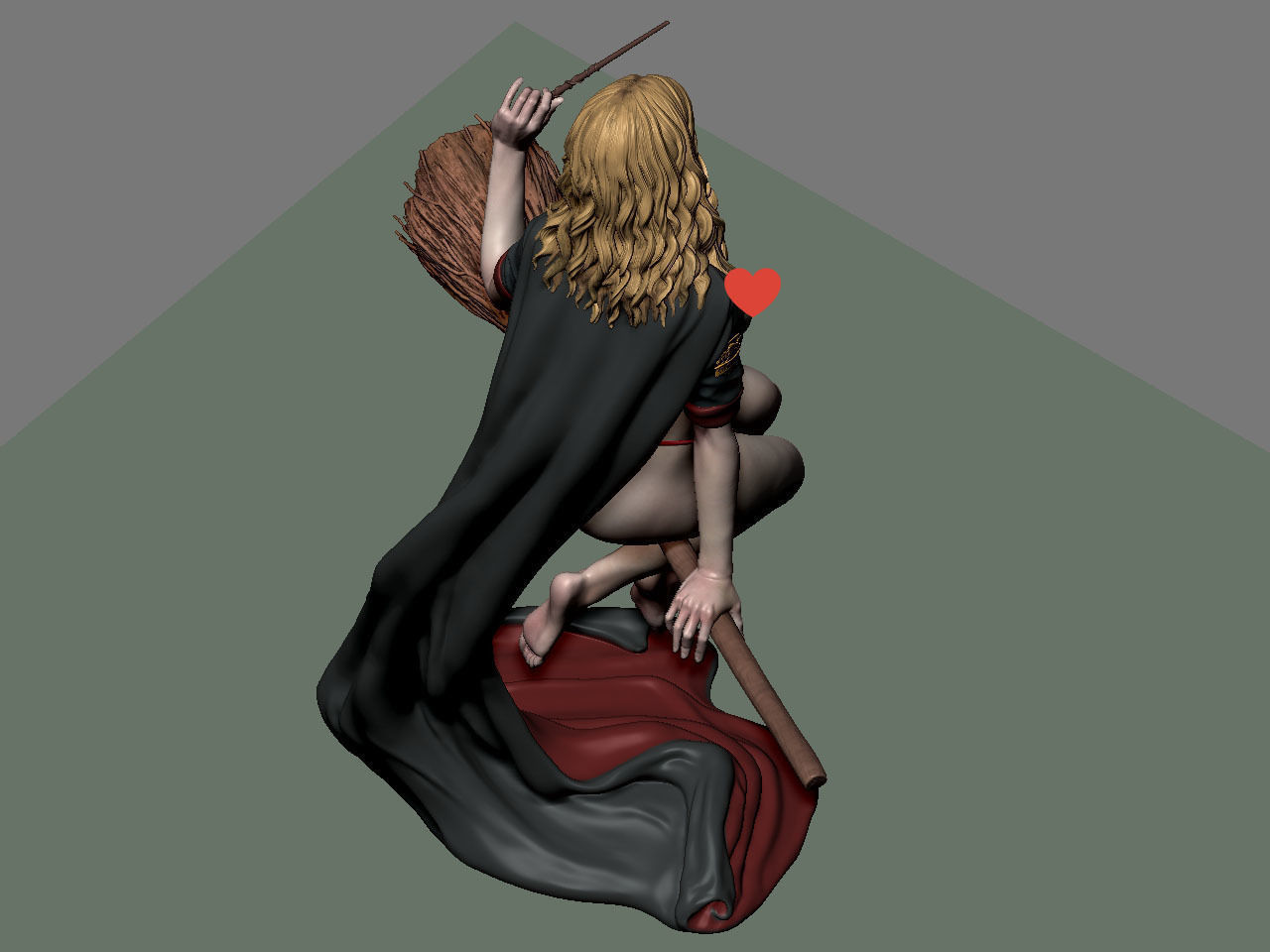 Hermione Adult on the Broomstick NSFW 3D print model_58