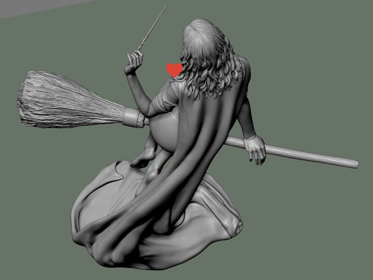 Hermione Adult on the Broomstick NSFW 3D print model_57