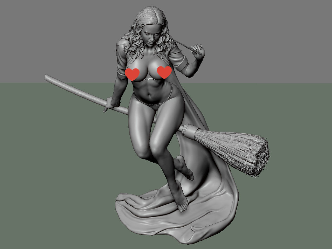 Hermione Adult on the Broomstick NSFW 3D print model_49