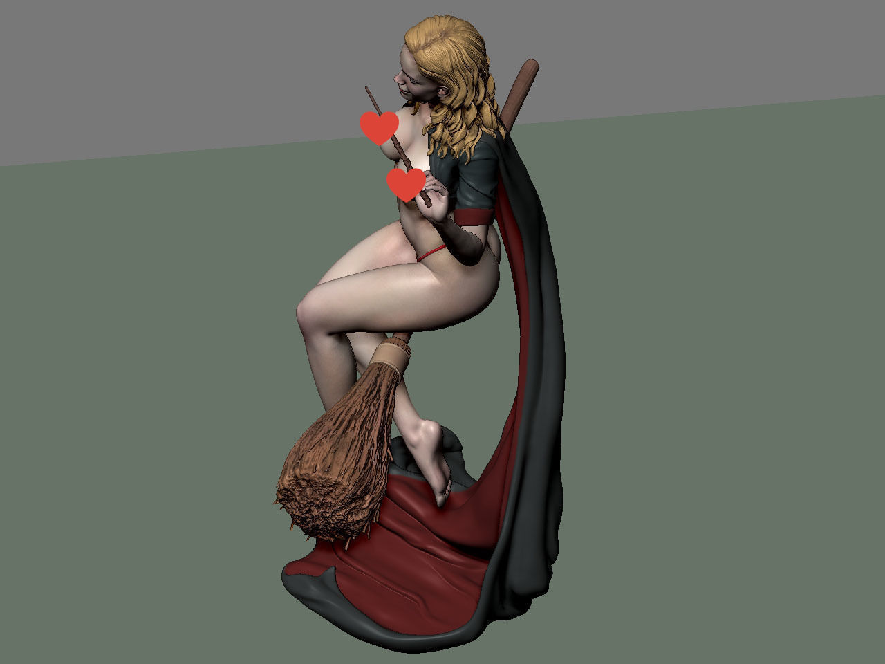 Hermione Adult on the Broomstick NSFW 3D print model_52