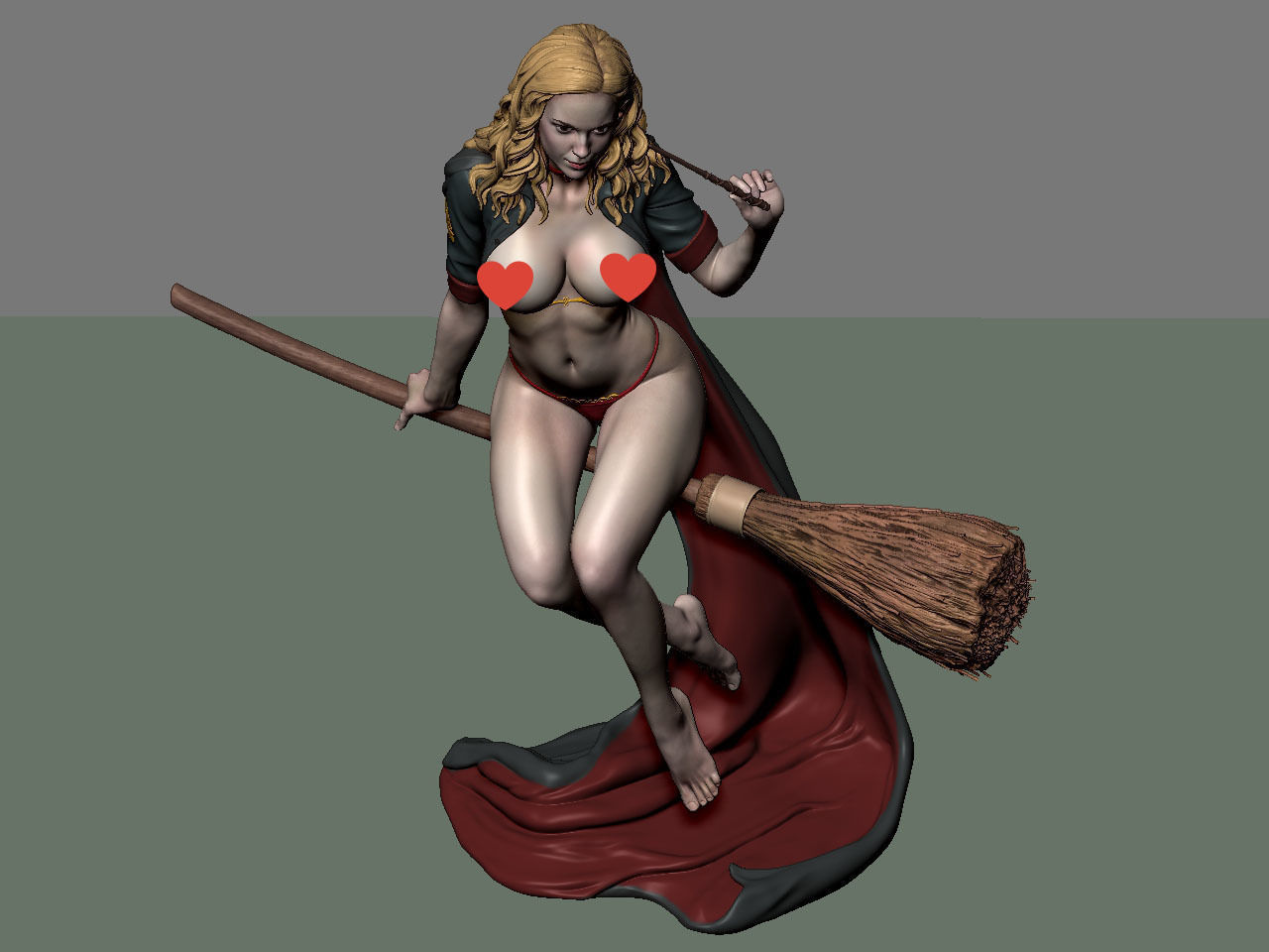 Hermione Adult on the Broomstick NSFW 3D print model_48