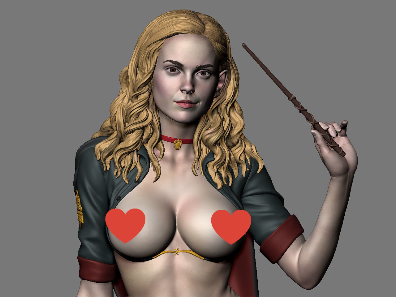 Hermione Adult on the Broomstick NSFW 3D print model_16