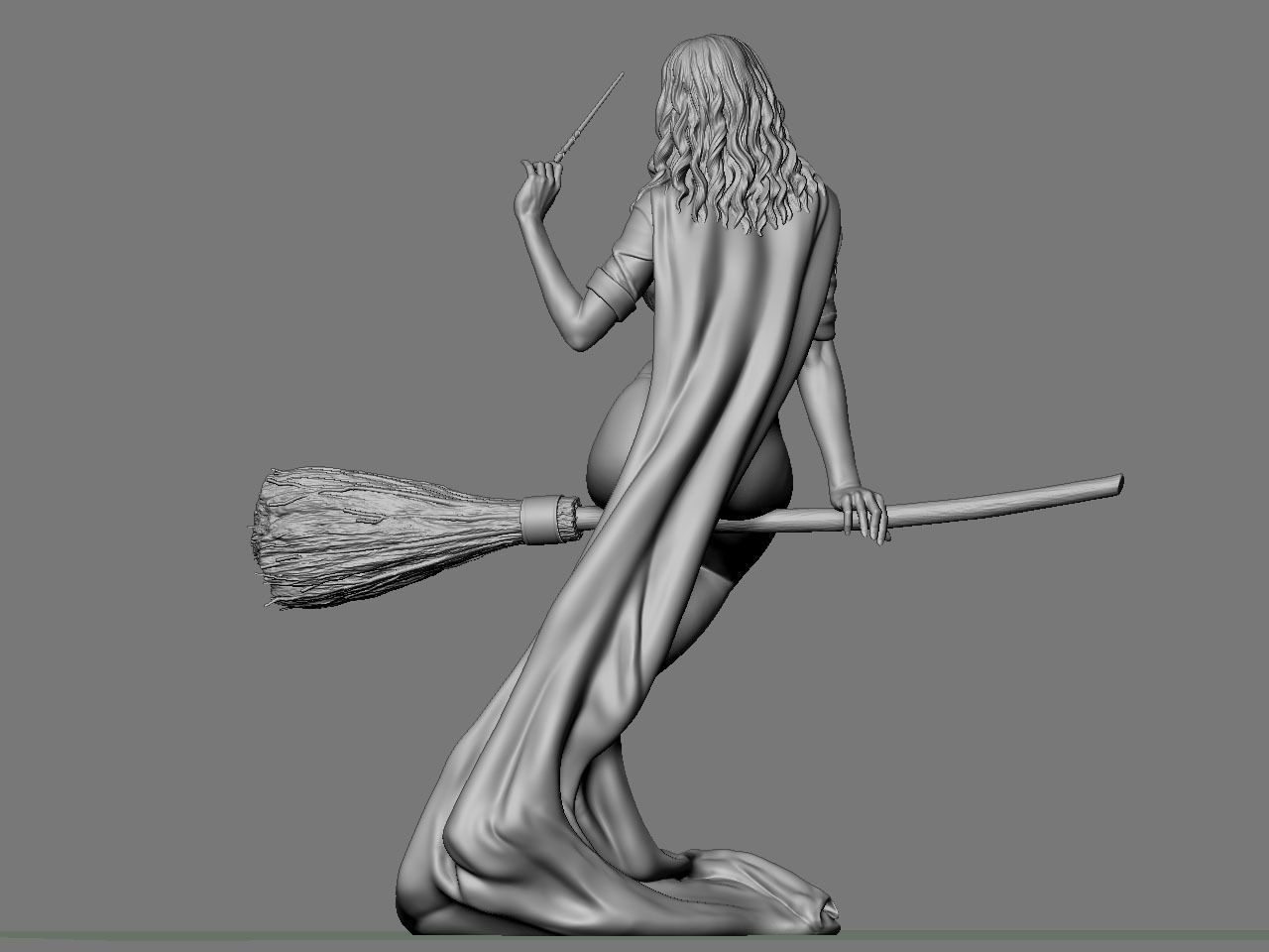 Hermione Adult on the Broomstick NSFW 3D print model_9