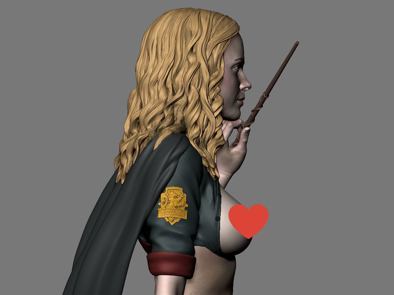Hermione Adult on the Broomstick NSFW 3D print model_28