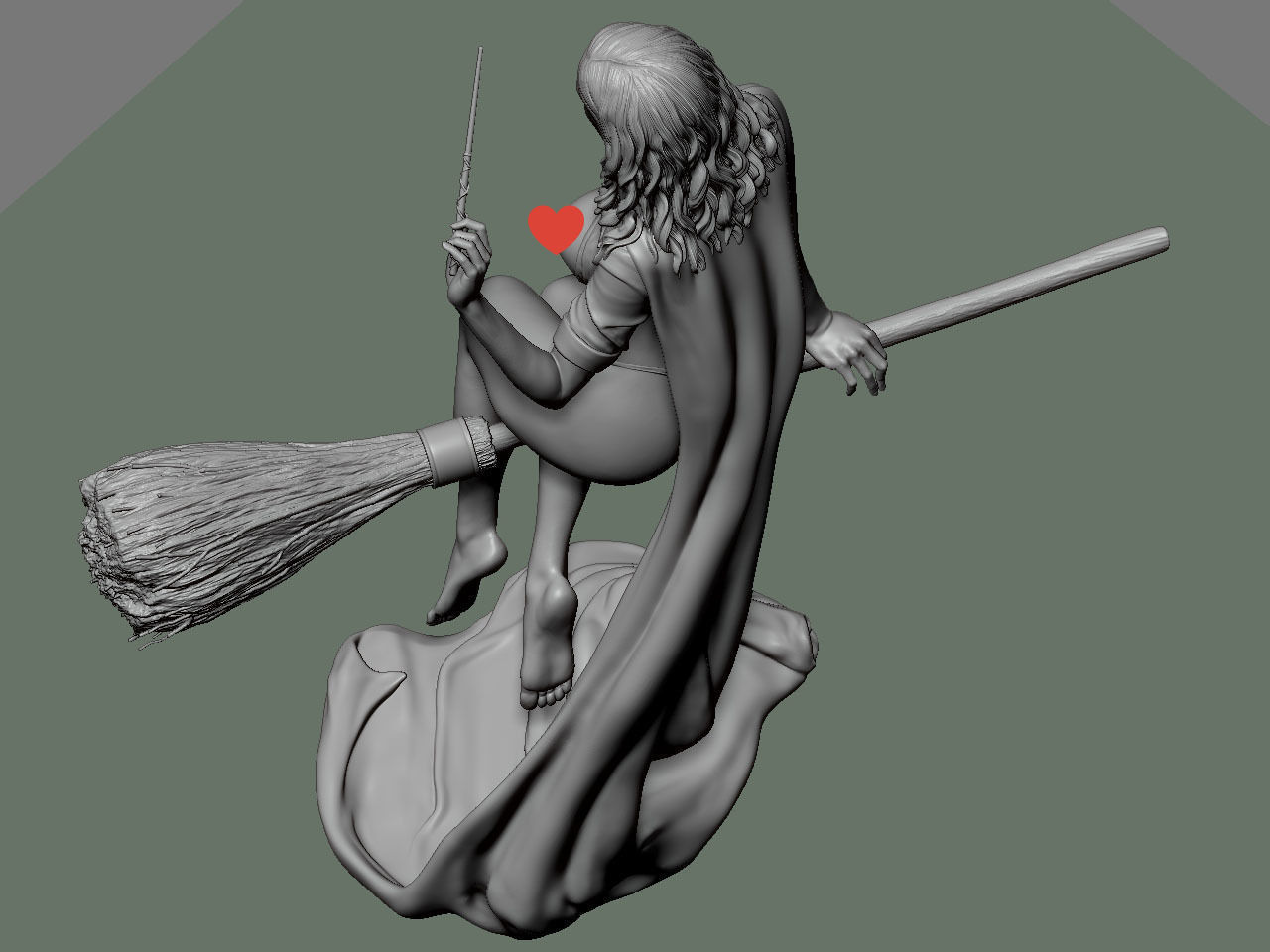 Hermione Adult on the Broomstick NSFW 3D print model_55