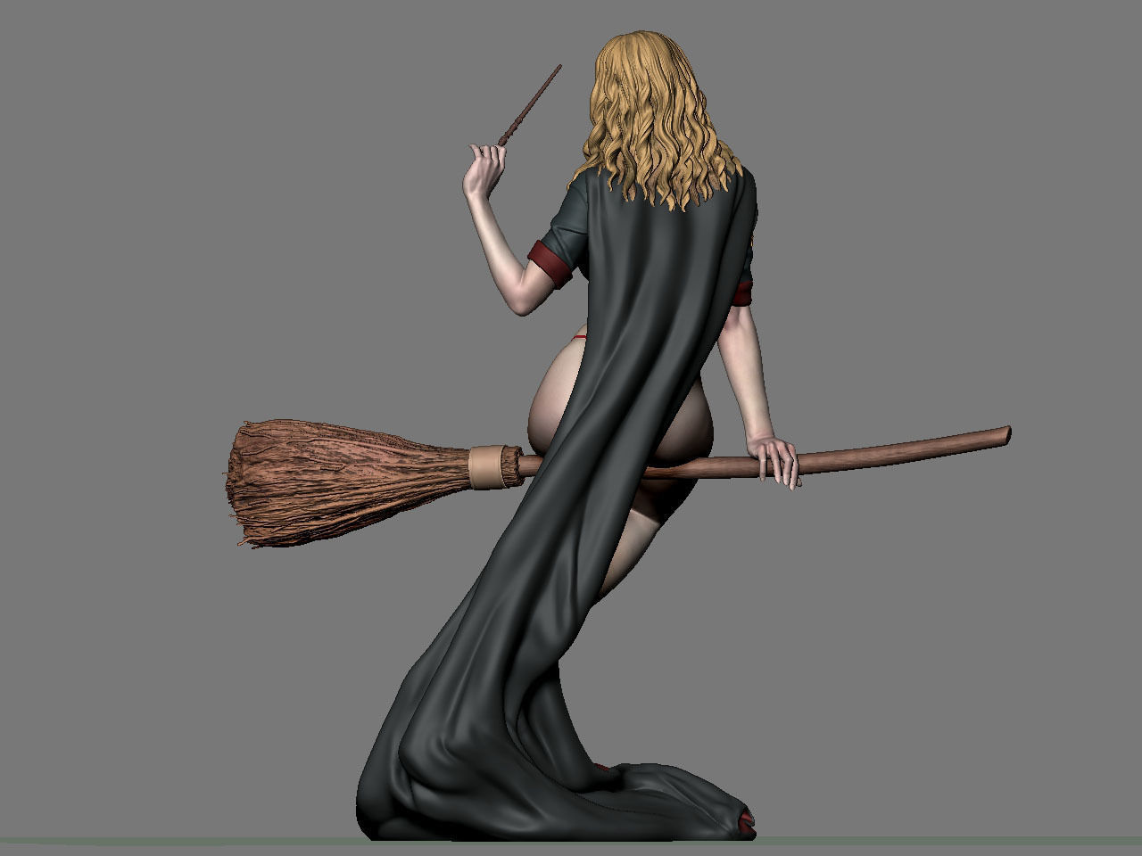 Hermione Adult on the Broomstick NSFW 3D print model_8