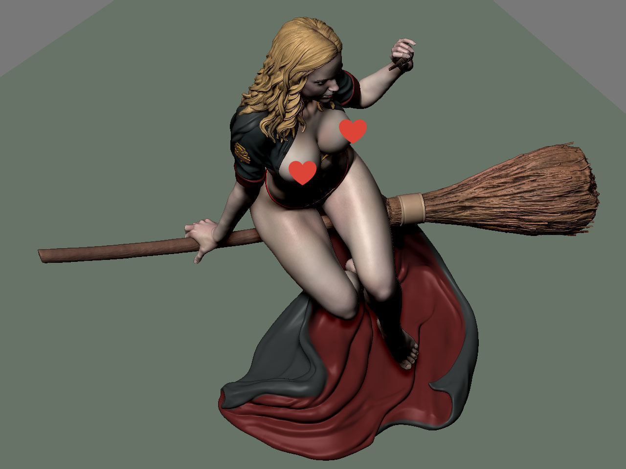 Hermione Adult on the Broomstick NSFW 3D print model_62