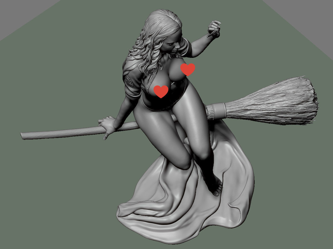 Hermione Adult on the Broomstick NSFW 3D print model_63