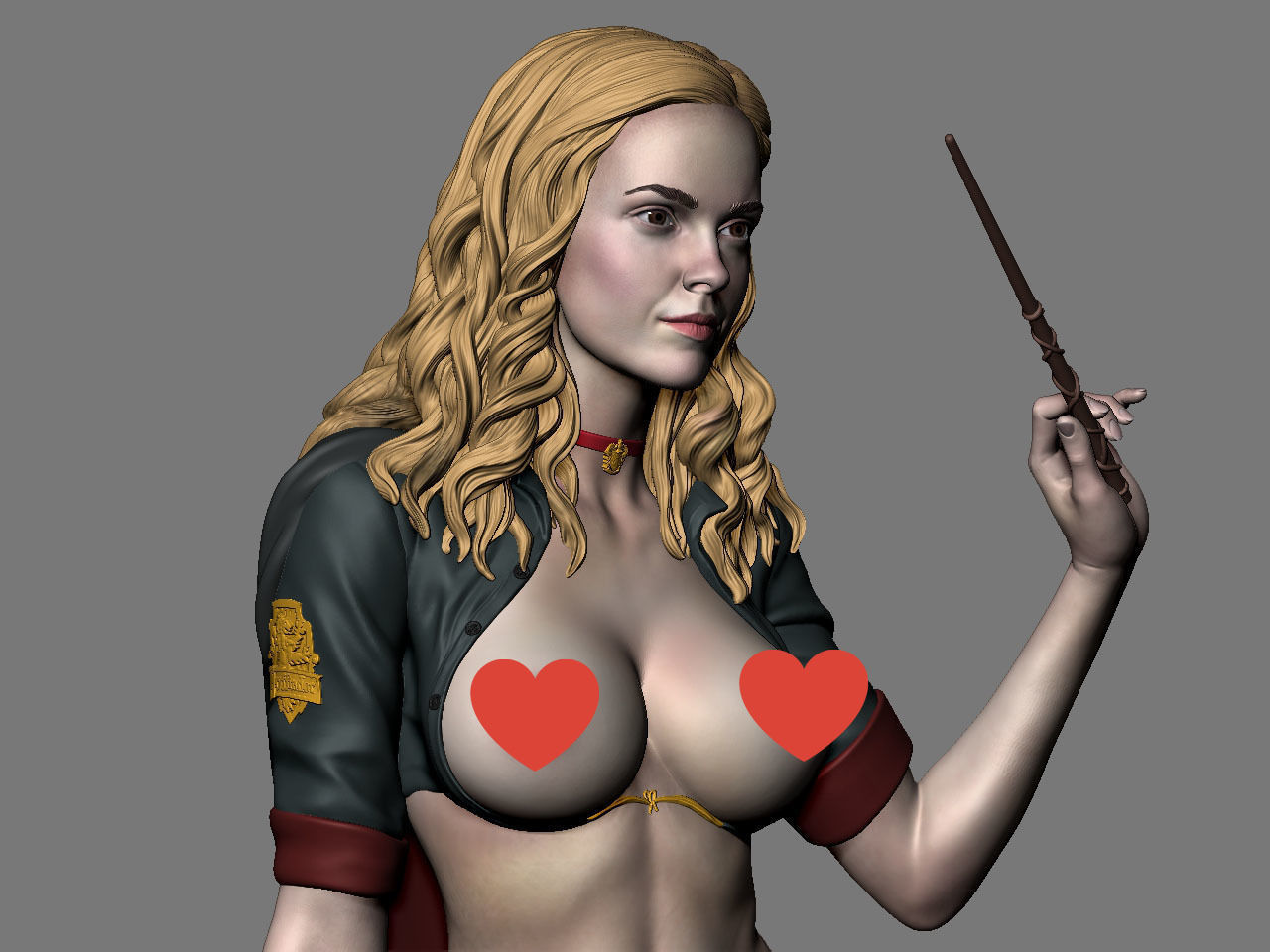Hermione Adult on the Broomstick NSFW 3D print model_30