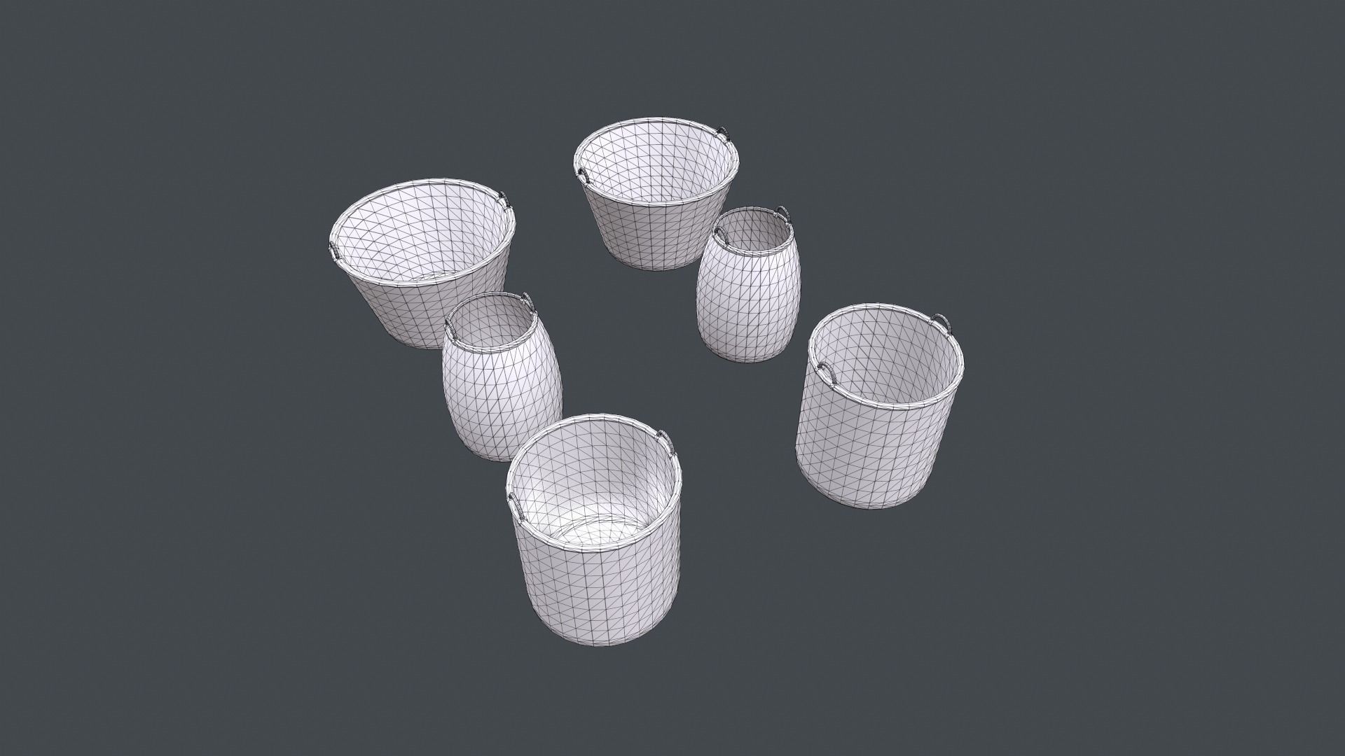 3D model Pack Baskets Free low-poly 3D model_6