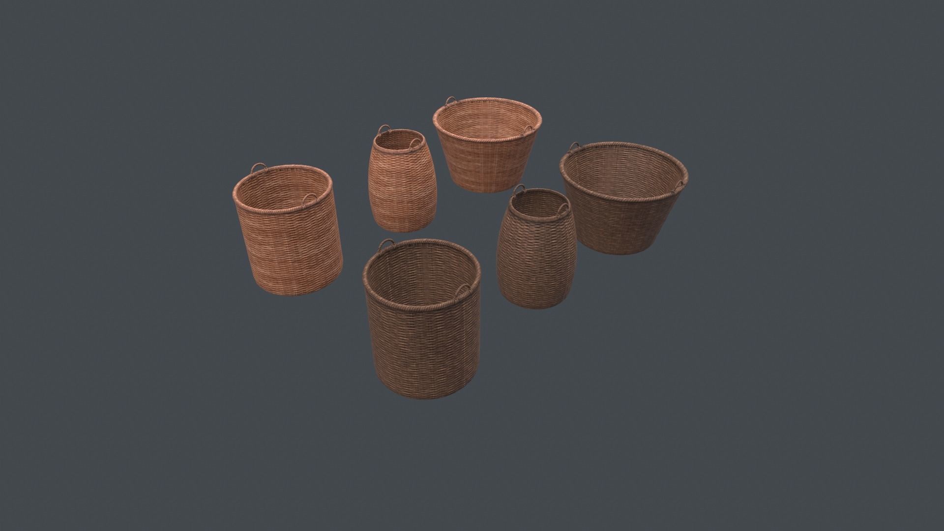 3D model Pack Baskets Free low-poly 3D model_4