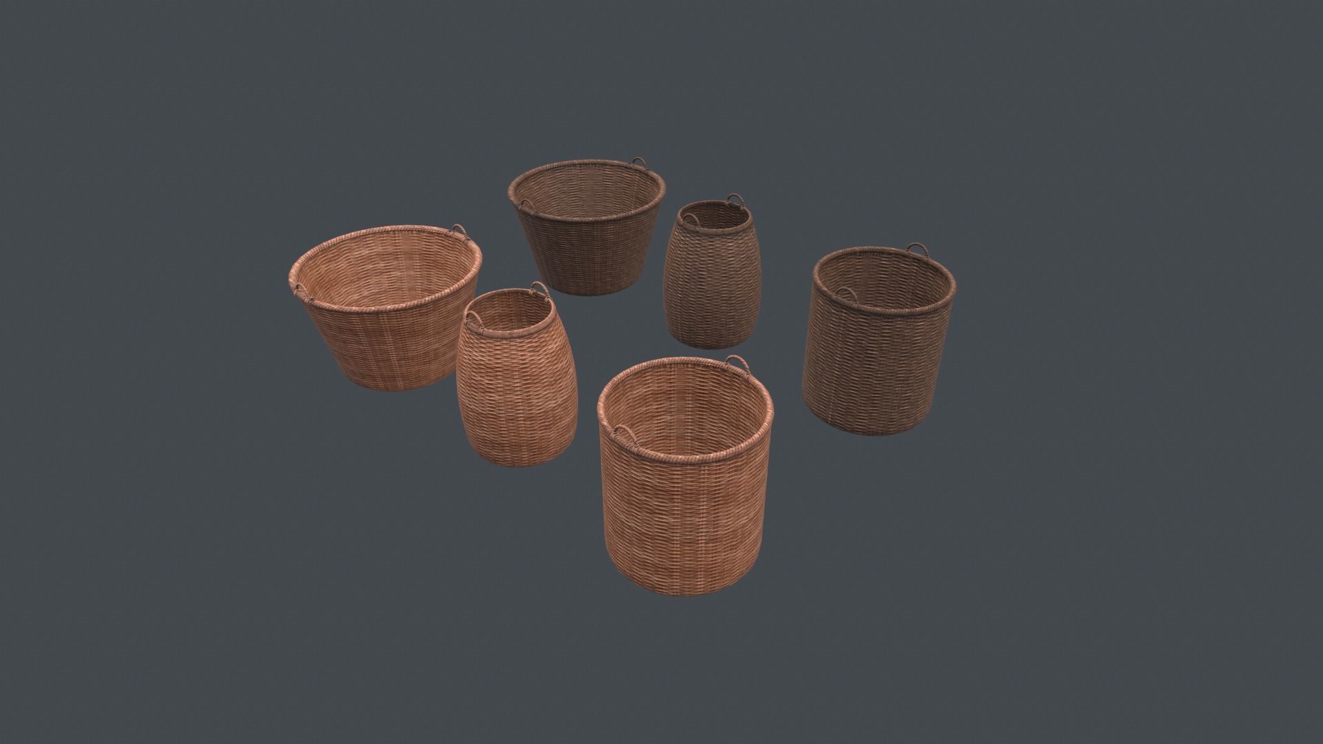 3D model Pack Baskets Free low-poly 3D model_3