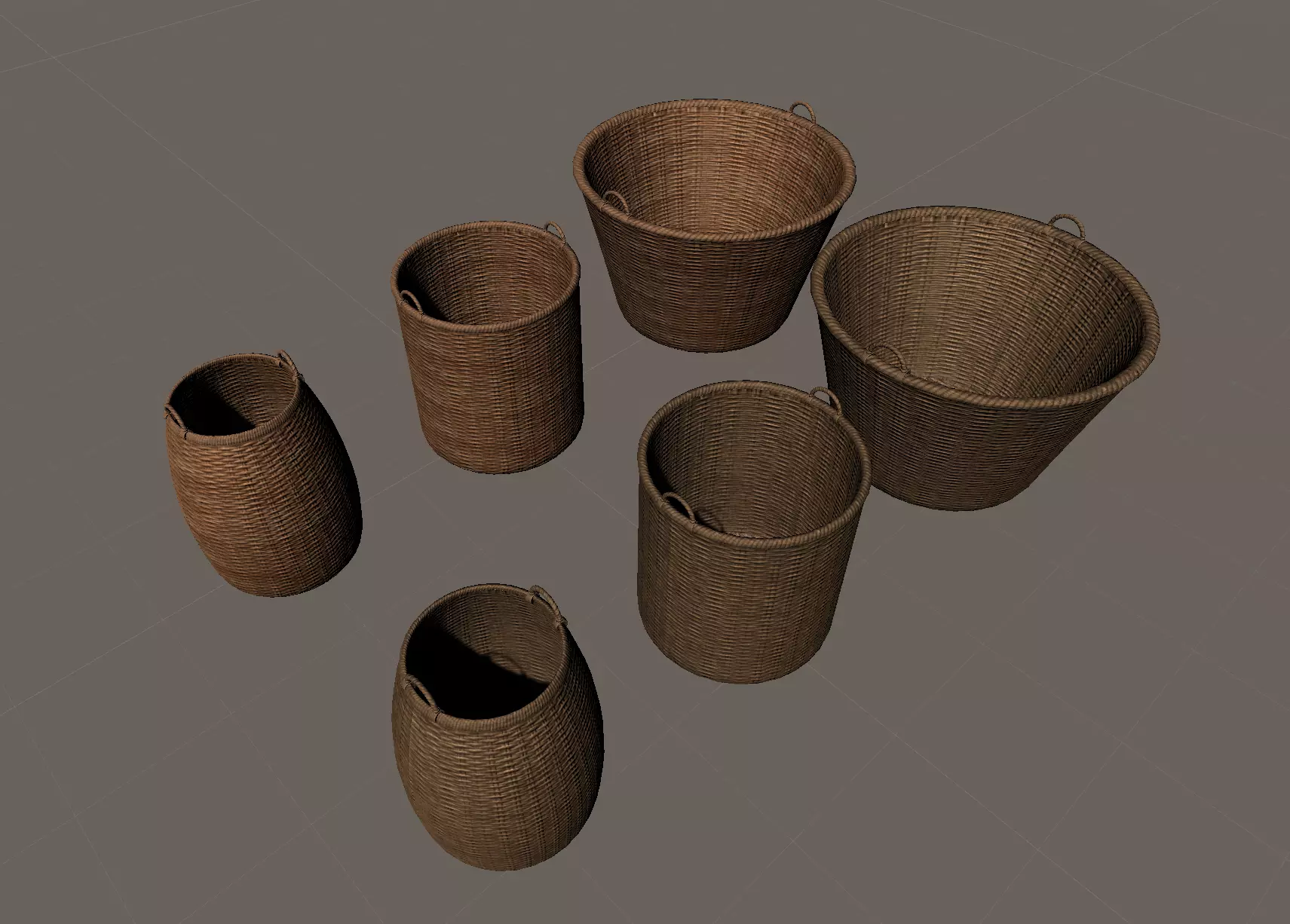3D model Pack Baskets Free low-poly 3D model_0