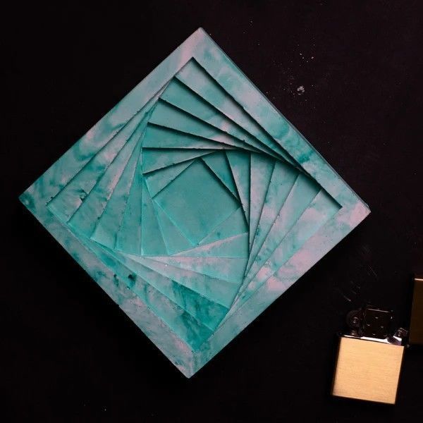 Geometry Concrete Cigar Cigarette Ashtray 3d printable V1 3D print model_4