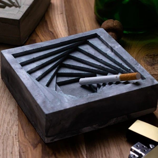 Geometry Concrete Cigar Cigarette Ashtray 3d printable V1 3D print model_1