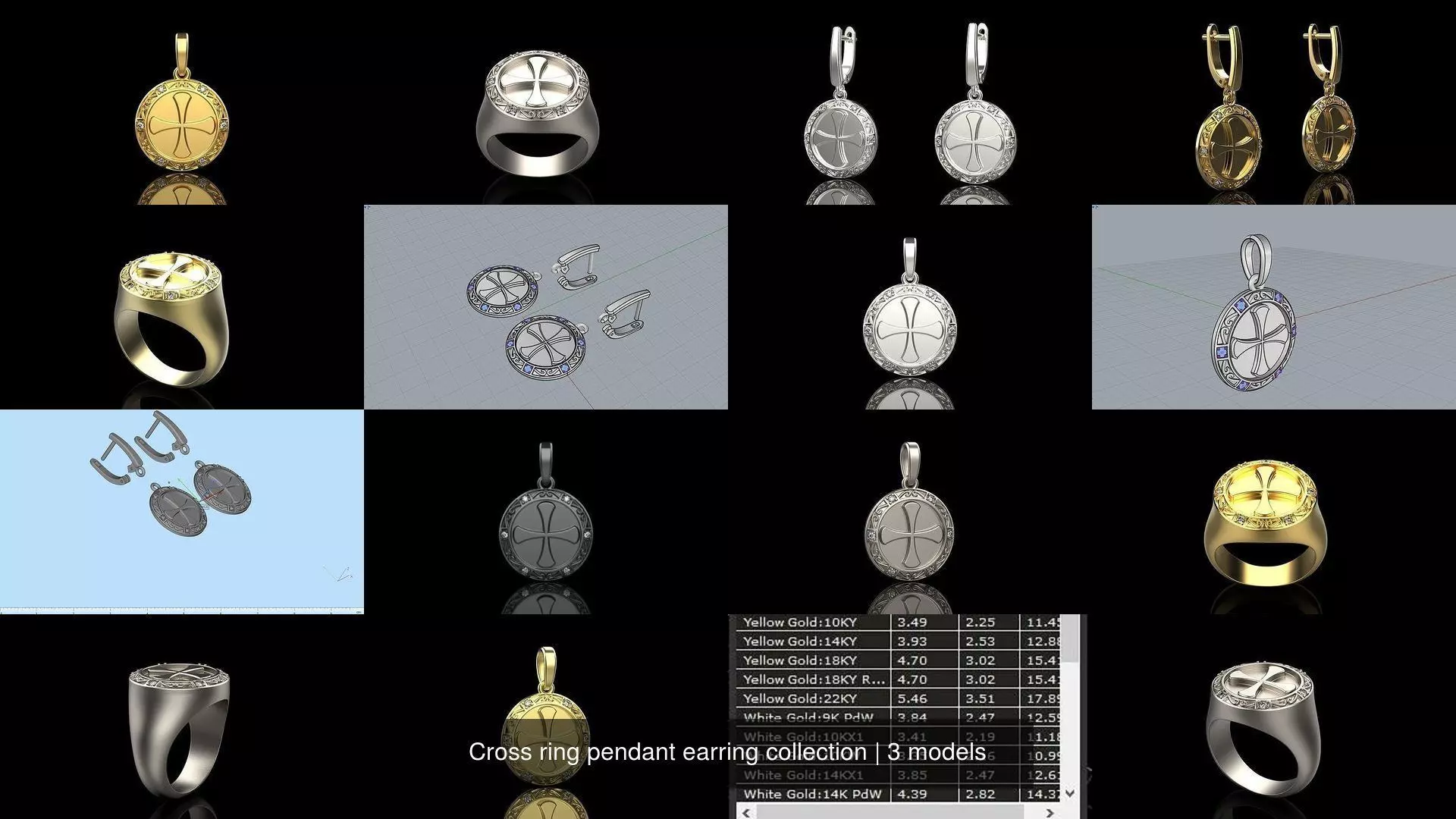 Cross ring pendant earring collection _0