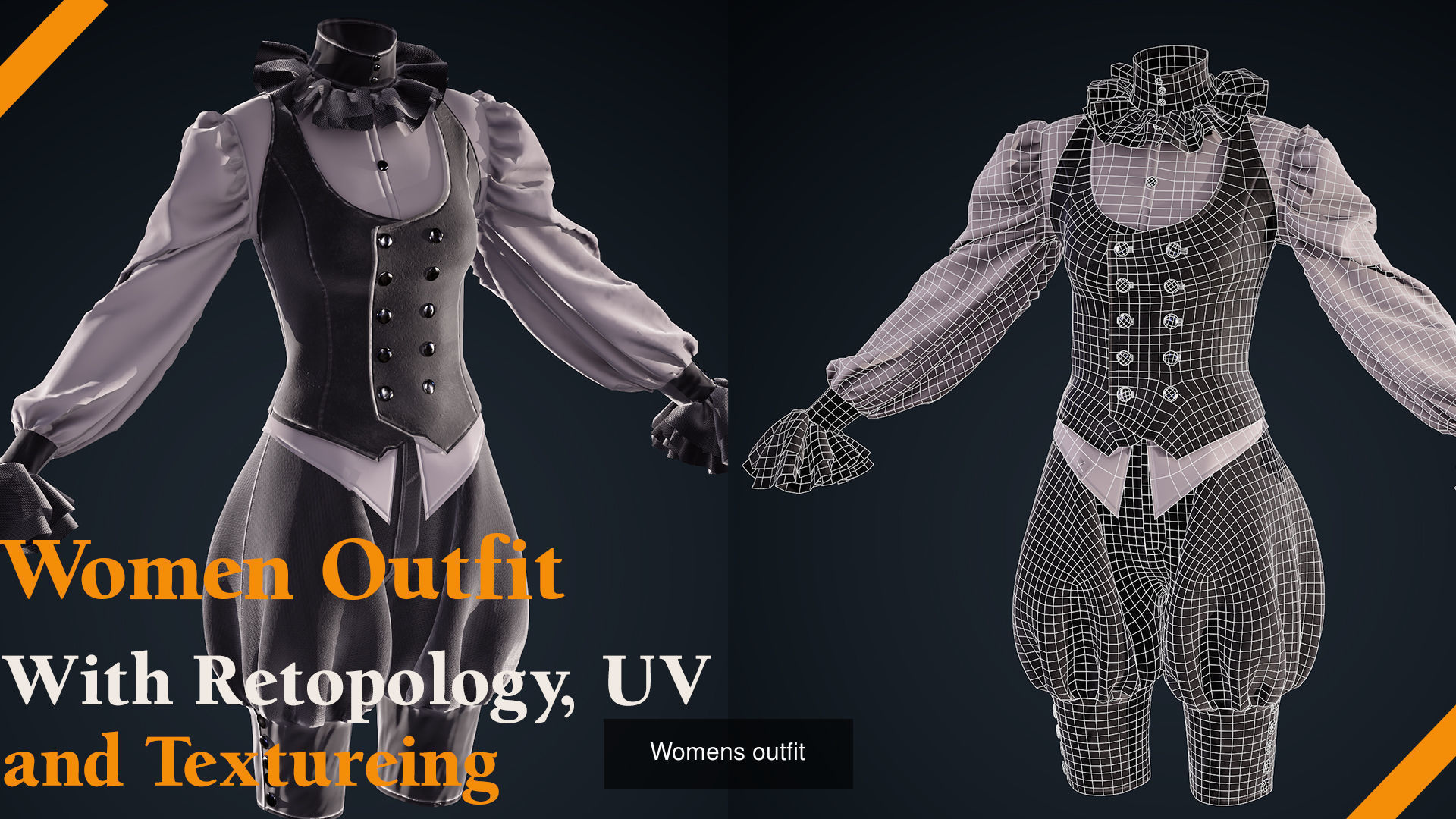 womens dress 3D Model Collection_4