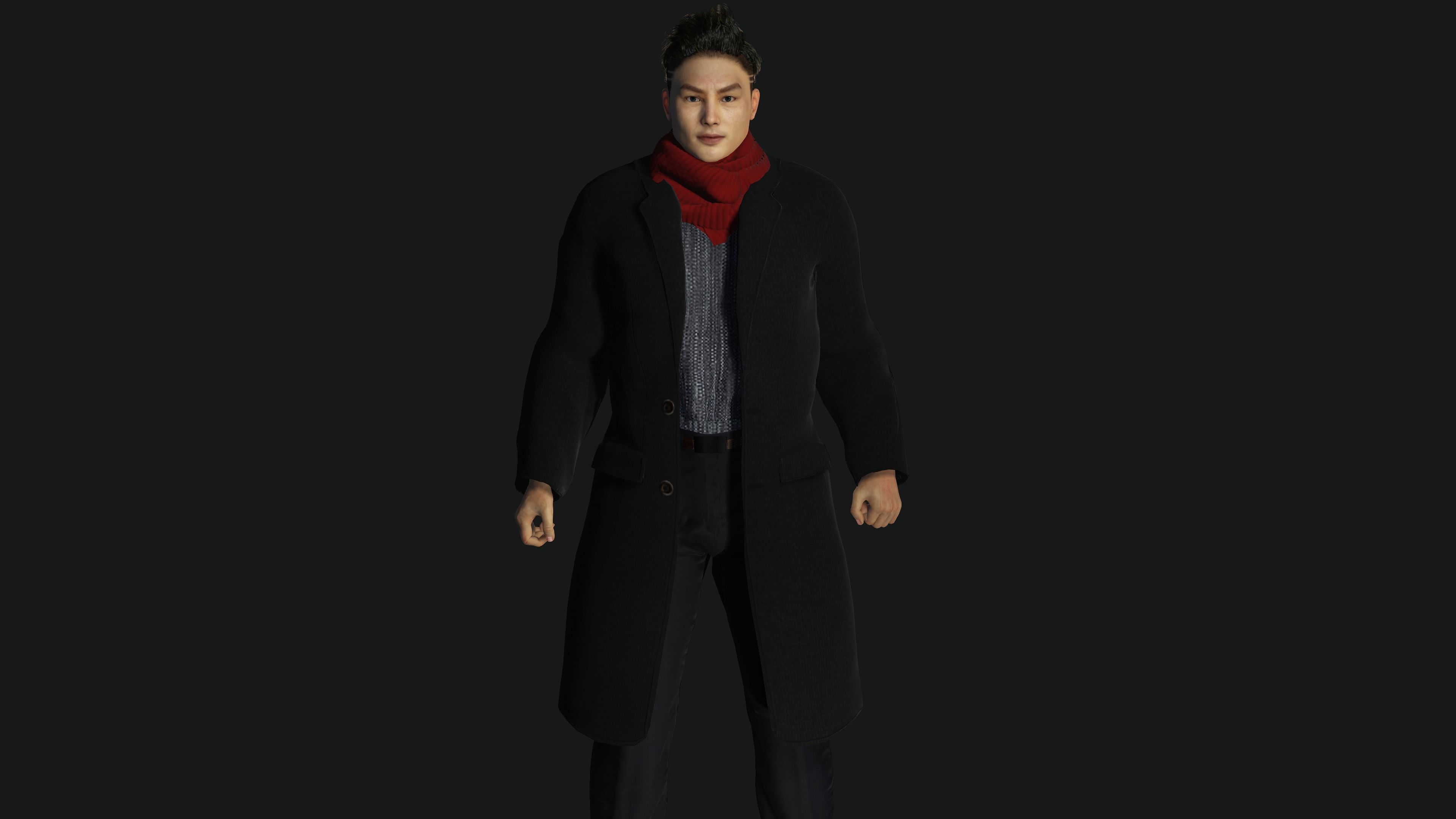 3D ASIAN MALE BUSINESSMAN-REALISTIC RIG GAME READY CHARACTER Low-poly 3D model_2