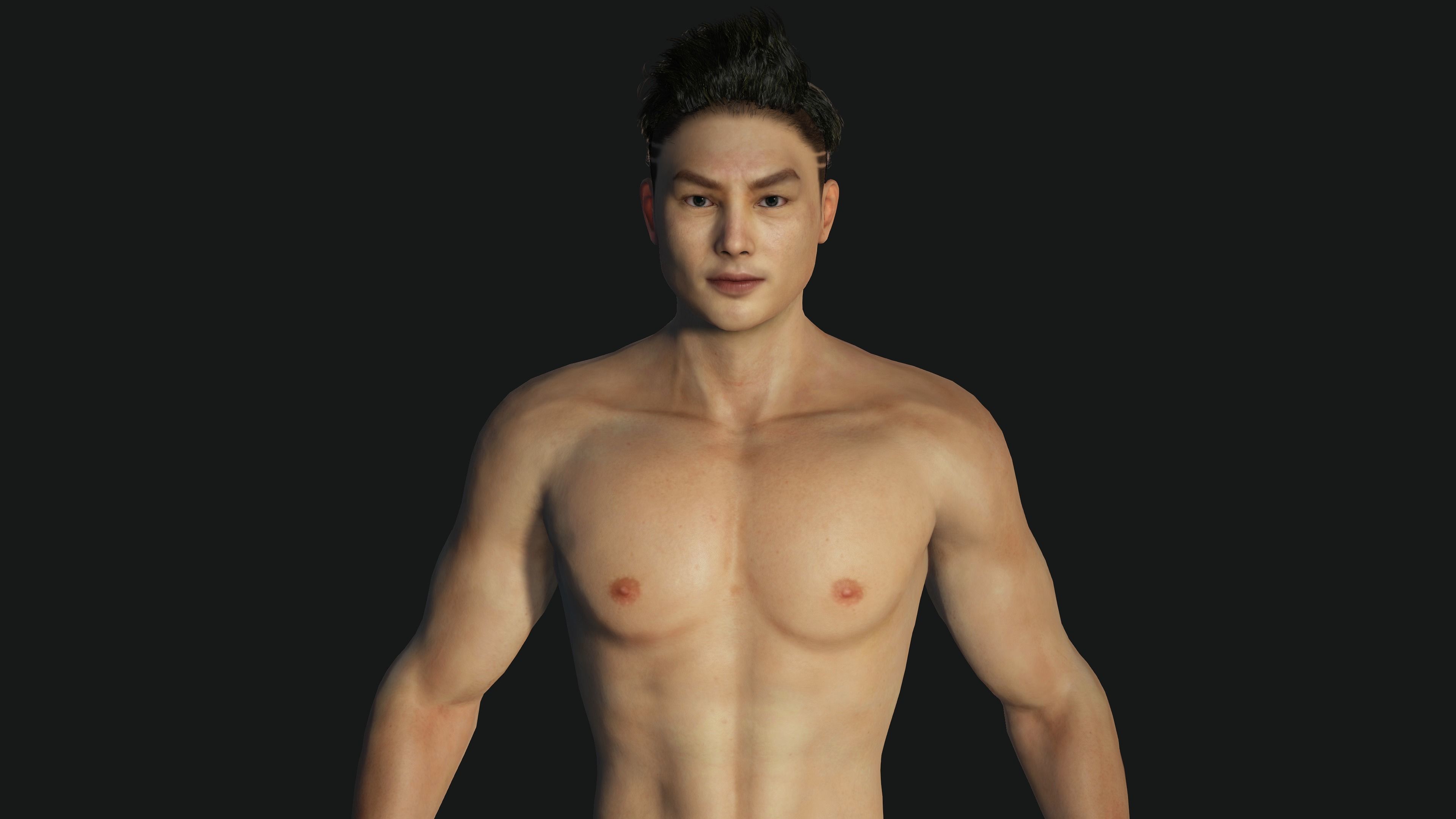 3D ASIAN MALE BUSINESSMAN-REALISTIC RIG GAME READY CHARACTER Low-poly 3D model_16